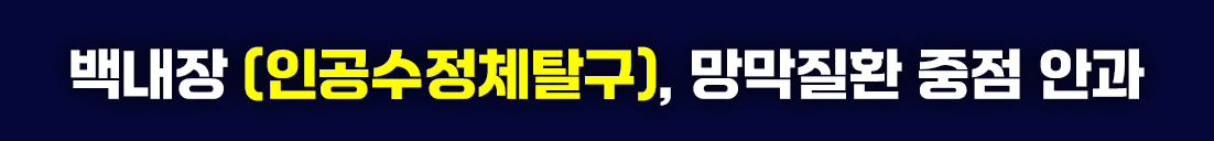 백내장, 망막질환 중점 안과